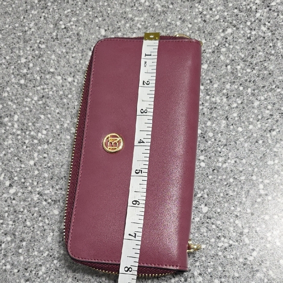 NWOT Laorentou Elegant Burgundy Wallet with Gold Details - Picture 6 of 7